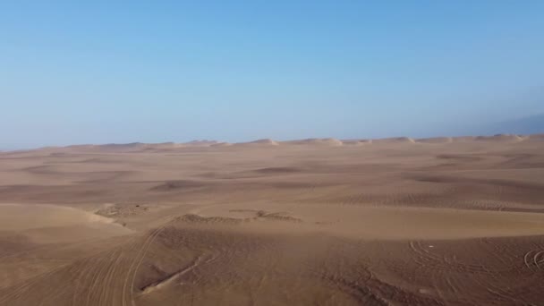 Sand Öken Antenn Utsikt Sanddyner Filmiska Landskap Inga Människor Blå — Stockvideo