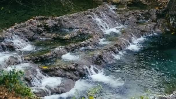 Cascada Cascada Bosque Exótico Maravillosas Cascadas Agua Dulce Río Que — Vídeos de Stock