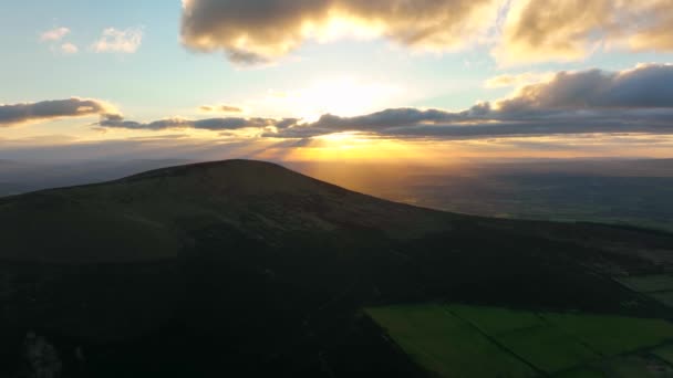 Mount Leinster Carlow Ireland March 2022 Drone Tracks Southeast Rathnageeragh — стоковое видео