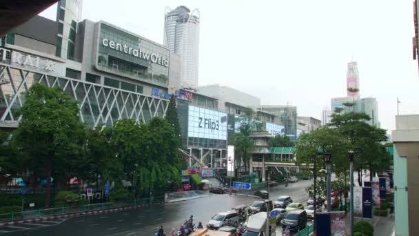 Centrum Handlowe Central World Bangkoku Podczas Zamknięć Gospodarka Tajlandii Została — Wideo stockowe