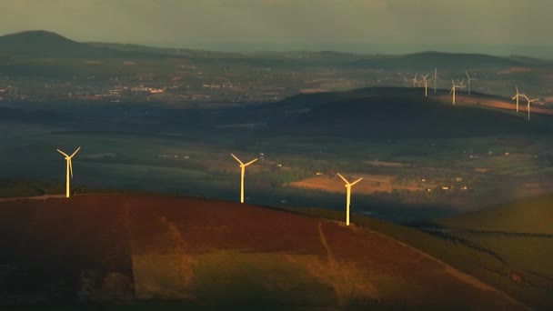 Kilbranish Wind Farm Carlow Ireland March 2022 Drone Gradually Tracks — Video Stock