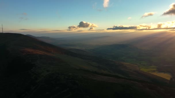 Mount Leinster Carlow Ireland March 2022 Drone Tracks North South — Vídeo de Stock