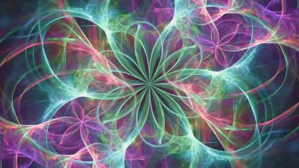 Kaleidoscoop Kosmische Convergentie Naadloze Looping Fractal Abstracte Achtergrond Voor Trippy — Stockvideo