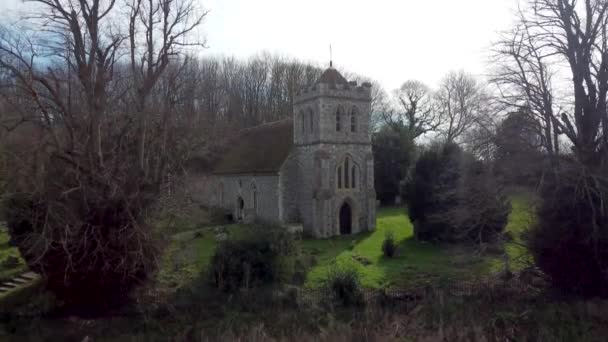 Bekesbourne Church Village Templom Egy Kent Parish Dolly Drone — Stock videók