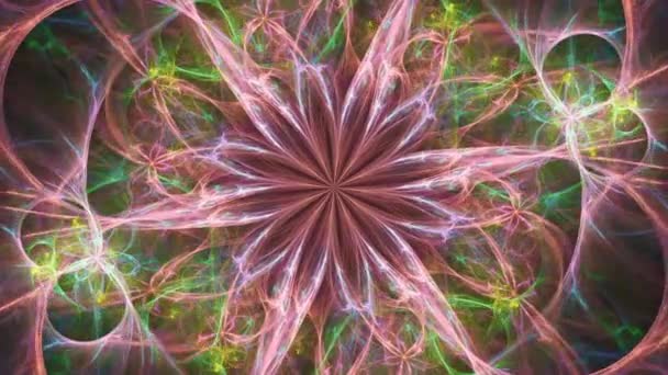 Kaleidoscoop Kosmische Convergentie Naadloze Looping Fractal Abstracte Achtergrond Voor Trippy — Stockvideo