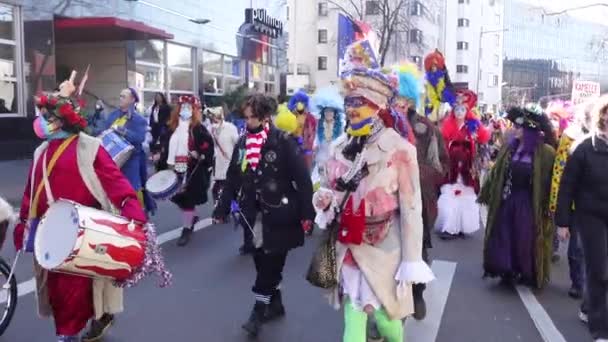 Köln Almanya 2022 Ukrayna Için Barış Yürüyüşü Düzenli Karnaval Geçitleri — Stok video