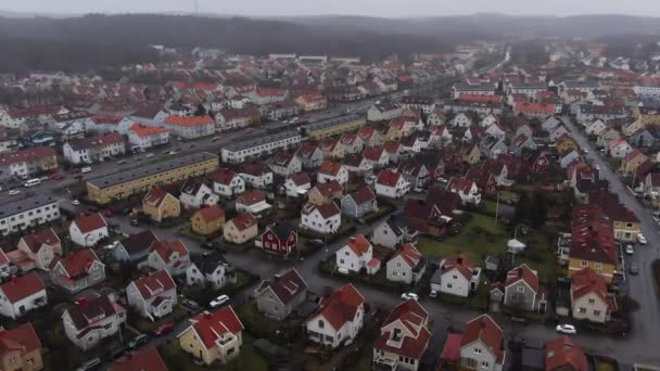 Vista Panorámica Del Dron Del Distrito Urbano Gotemburgo Suecia Circulación — Vídeo de stock