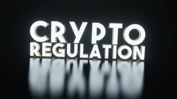 Crypto Regulation Rendering Achtergrond Animatie — Stockvideo