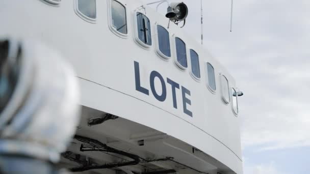 Kontrol Güvertesi Vapur Dümenini Kapatın Gemi Kaptanı Okyanus Kruvazörü — Stok video