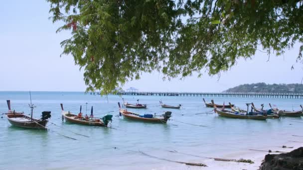 Barca Pesca Largo Della Costa Phuket Ocean Thailandia — Video Stock