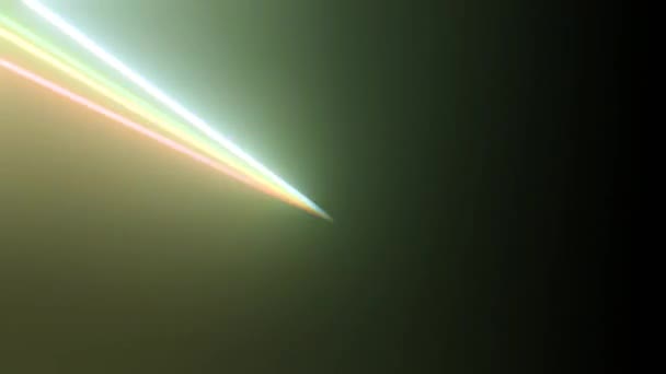 Loop of multicolor laser beams in dark proceeding from one point. 3D rendering VJ background loop animation.