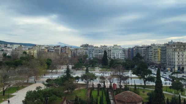 Dikastirion Square Thessaloniki Greece — Vídeos de Stock