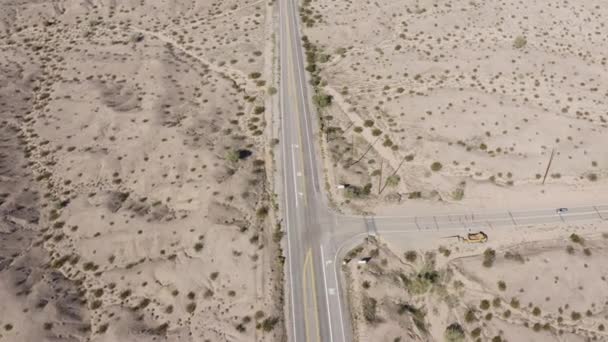 Orbiting Aerial View Desert Road — Video