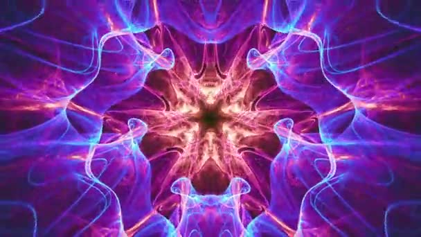 Kaleidoscope Fractal Abstract Transe Cósmica Trippy Sem Costura Looping Música — Vídeo de Stock
