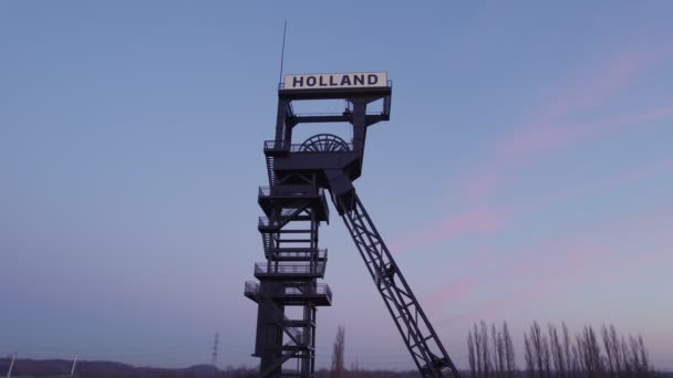 Vue Aérienne Tour Avec Panneau Holland Wattenscheid Aube Allemagne Point — Video