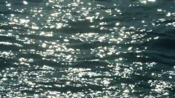 Slow Motion Blue Sea Water Surface Sparks — Stok video