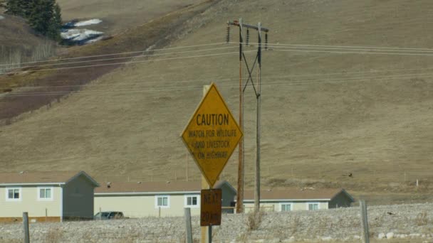 Affordable Housing Rural Area Warning Sign — Vídeo de stock