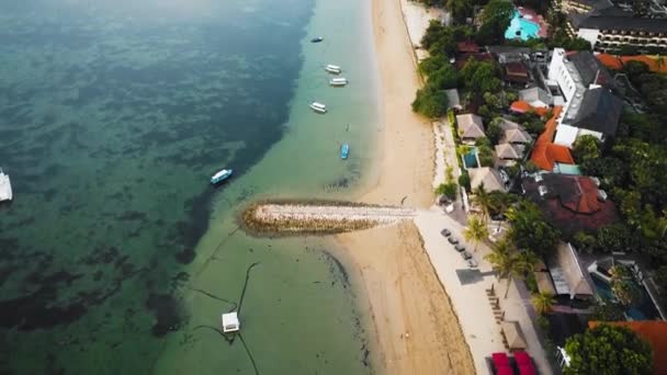 Hermosa Playa Sanur Drone Metraje Bali Esta Grabación Fue Filmada — Vídeos de Stock