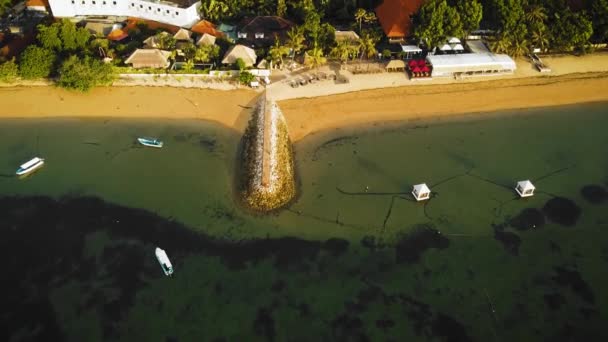 Lindas Imagens Drones Praia Sanur Bali Esta Filmagem Foi Filmada — Vídeo de Stock