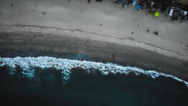 Beautiful Kuta Seminyak Double Six Beach Drone Footage Bali Footage — стоковое видео