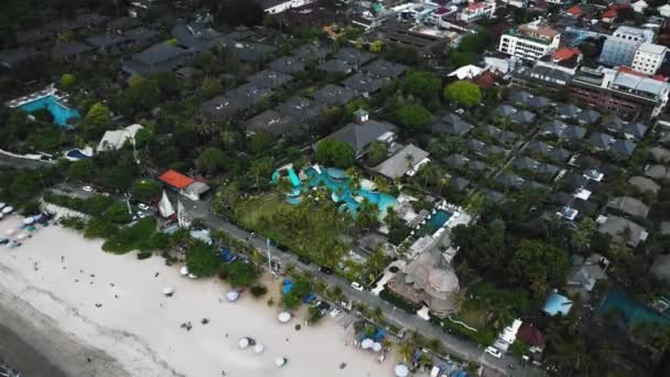 Mooie Kuta Seminyak Double Six Beach Drone Beelden Bali Deze — Stockvideo