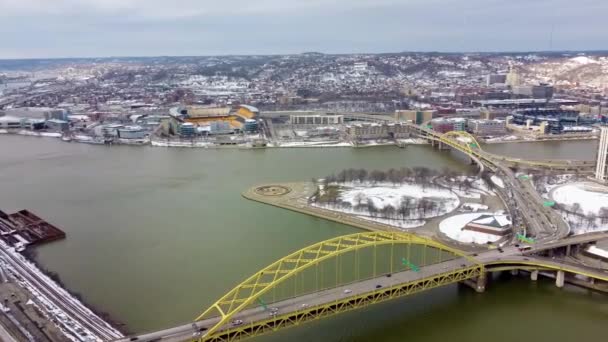 Aerial View Point State Park Pittsburgh — Video Stock