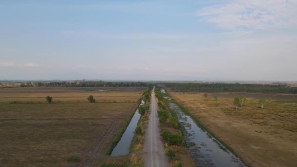 Aerial Footage Sliding Left Revealing Pak Pli Farmlands Also Grassland — ストック動画