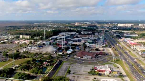 Воздушные Полеты Направлении Старого Города Киссимби Течение Дня Флорида — стоковое видео