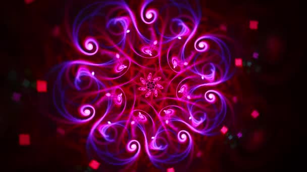 Kaleidoscope Floral Fractal Abstract Saffron Spice Seamless Looping Music Colorful — Stockvideo