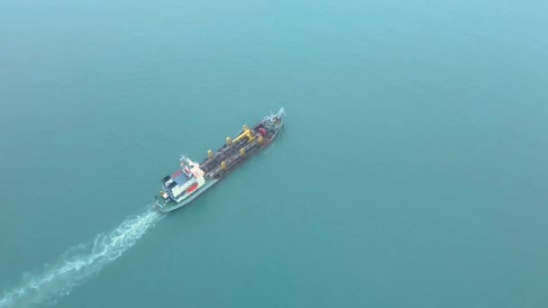 Cargo Ship Sail Atlantic Ocean Lagos Waters — Vídeos de Stock