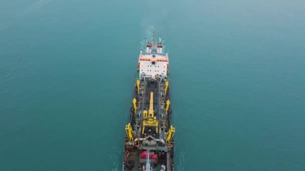 Een Vrachtschip Zeil Atlantische Oceaan Lagos Wateren — Stockvideo