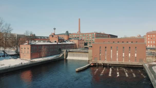 Nagranie Dronów Rzek Centrum Tampere — Wideo stockowe