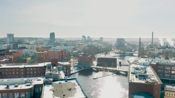 Drone Footage City Center Tampere — Stok video