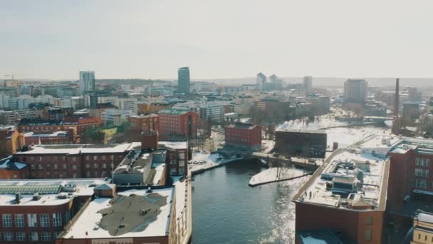 Nagranie Dronów Rzek Centrum Tampere — Wideo stockowe