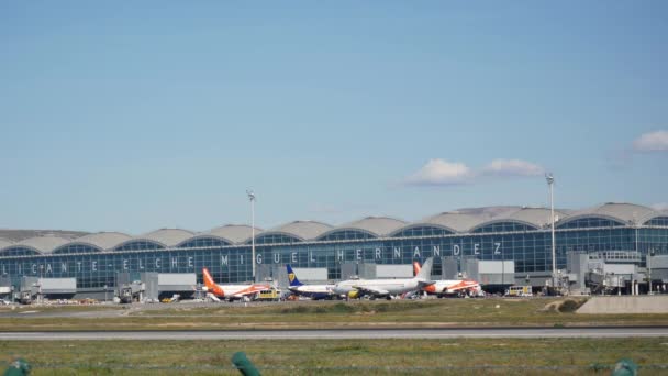 Letadlo Transavia Vzlétá Letišti Alicante Elche — Stock video
