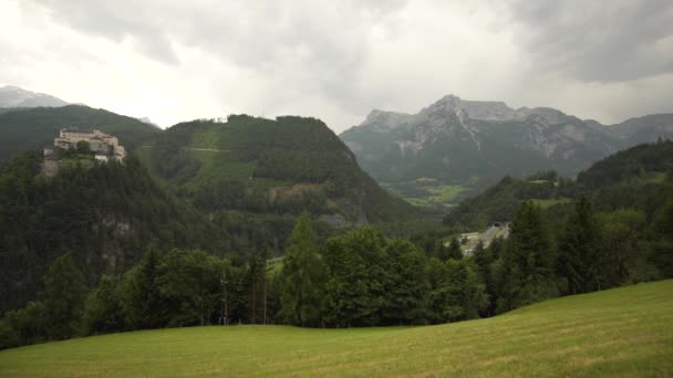 Zamek Hohenwerfen Werfen Austria Powiększ — Wideo stockowe