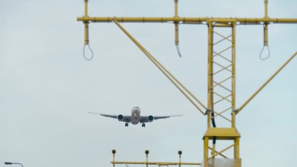 Cargo Plane Etihad Airways Landing Amsterdam Schiphol Airport — ストック動画