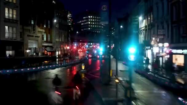 Crossing Tower Bridge Double Decker London United Kingdom — стоковое видео