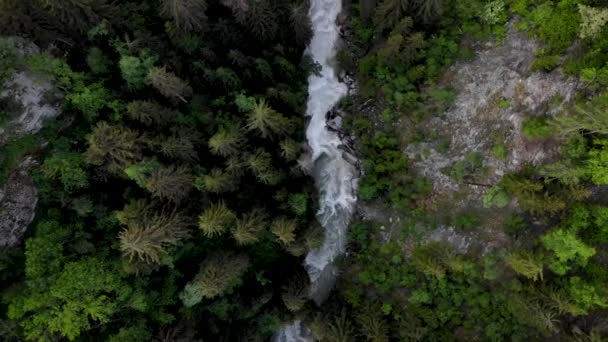 Letecký Přelet Výhledem Shora Dolů Údolí Řeky Rhone Valais Švýcarsko — Stock video