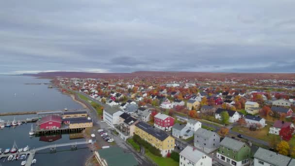 Aerial Shot Harbor Vads Norway — Vídeo de Stock