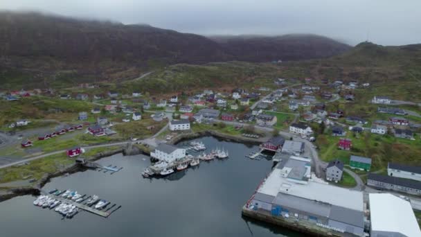Aerial Shot Village Northern Norway — Vídeo de stock