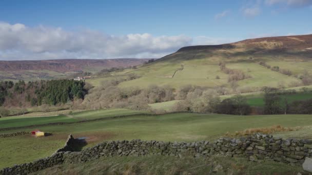 Bulut Gölgeleri Yamaçta Yarışıyor Farndale Kuzey York Moors — Stok video