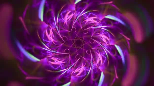 Kaleidoscope Floral Fractal Abstract Spiritual Rebirth Seamless Looping Music Colorful — Vídeo de Stock