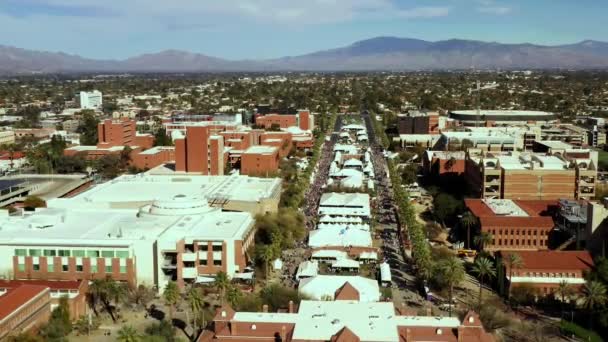 Annual Book Fair Tucson 2022 University Arizona Drone Aerial View — ストック動画