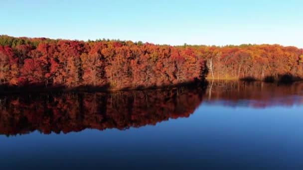 Vacker Bild Gyllene Timme Över Sjö Wisconsin — Stockvideo