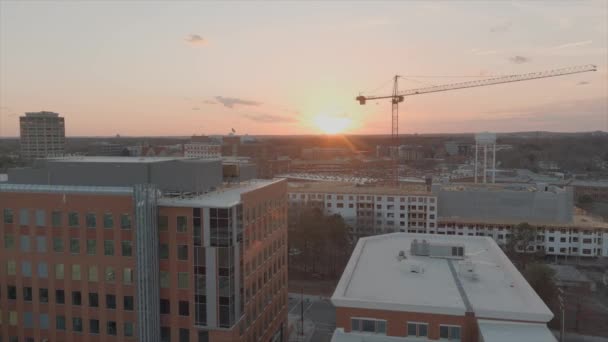 Vol Drone Vers Grue Dans Zone Construction Durham Caroline Nord — Video