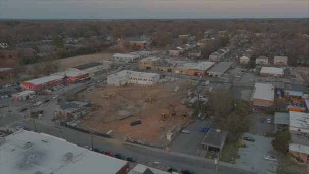 Flyg Drönare Flygning Över Nya Konstruktioner Utvecklingsplats Durham North Carolina — Stockvideo