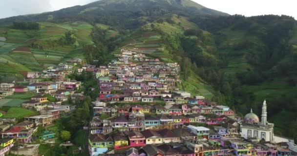 Aerial View Butuh Village Kaliangkrik Magelang Regency Indonesia Known Nepal — Stockvideo