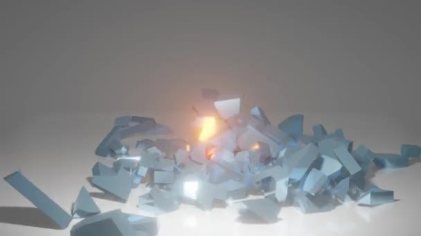 Percent Discount Text Rising Collapsed Pieces Cube Rendering Sale Discount — Video