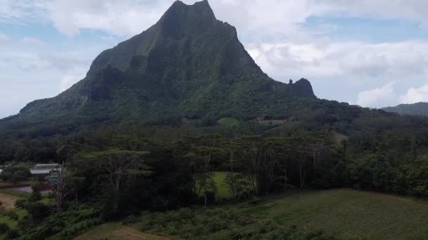 Mount Rotui Moorea Island Französisch Polynesien Drohnenaufstieg — Stockvideo